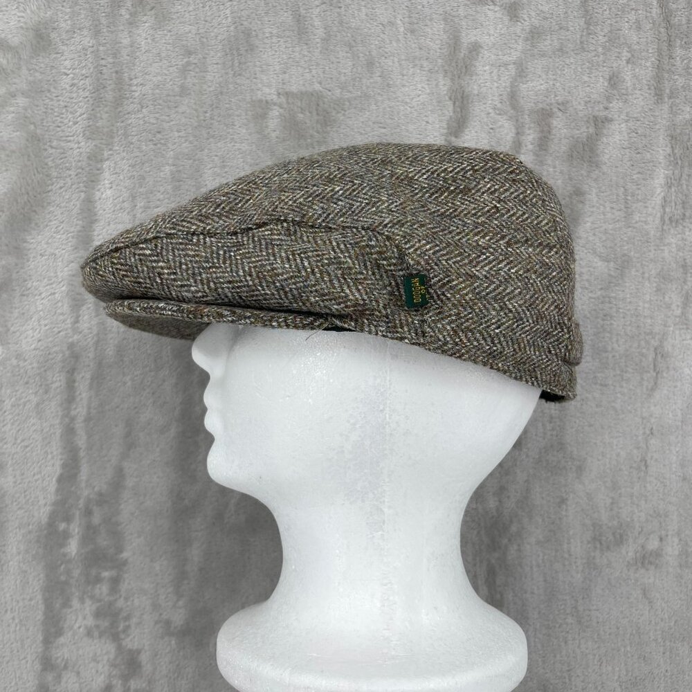 Doogan Donegal Tweed Size M Hat Peaky Cap Newsboy Hat Ireland 100% Wool Brown - Picture 2 of 12